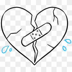 Broken Heart Drawings Easy, HD Png Download - human heart png