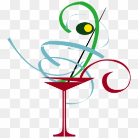 Cocktail Glass Clip Art Black And White, HD Png Download - martini png
