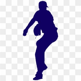 Baseball Pitcher Blue Silhouette - Pitcher Silhouette Logo, HD Png Download - pelota de beisbol png