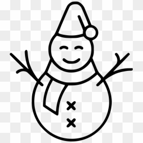 Snowman - Line Art, HD Png Download - snowman head png