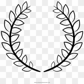 Laurel Wreath Coloring Page - Black And Copper Metal Wall Clock, HD Png Download - white laurel wreath png