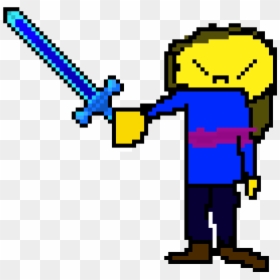 Frisk Has A Sword From Minecraft - Cartoon, HD Png Download - minecraft shovel png