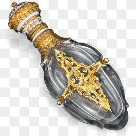 Cut Glass And Gold Perfume Vial - Antique Perfume Vial, HD Png Download - enchanted diamond sword png