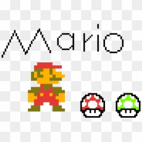 8- Bit Mario & 1up & Mushroom - Pixel Art Vs Hand Drawn, HD Png Download - 1up png