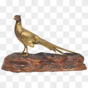 Large Gilt Bronze Figure Of A Pheasant On The Original - Peafowl, HD Png Download - pheasant png