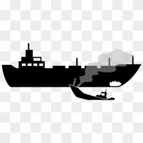 Boat Collision Silhouette, HD Png Download - sinking ship png