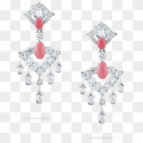 Pink Pearl And Diamond Earrings - Earrings, HD Png Download - pink pearl png