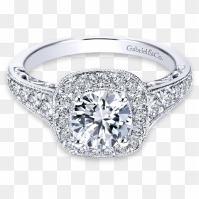 Transparent Halo Ring Png - White Gold Engagement Rings, Png Download - diamond rings png