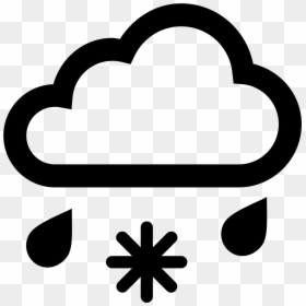 This Icon Depicts A Cloud With Two Lines And A Symbol - Snow Weather Icon, HD Png Download - weather icons png transparent