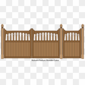 Malvern Wooden Driveway And Pedestrian Gates - Iron Gate Design Hd Png, Transparent Png - wooden gate png