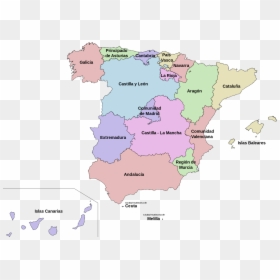 Comunidades Autonomas España, HD Png Download - spain map png