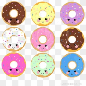 Donut Kawaii Donuts Cute Digital Clipart Graphics Clip - Doughnut Clipart Cute, HD Png Download - donut.png