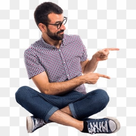 Sitting, HD Png Download - guy pointing png
