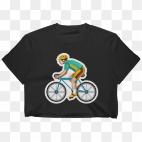 Emoji Crop Top T Shirt - Man Cycling Clipart, HD Png Download - cycling png