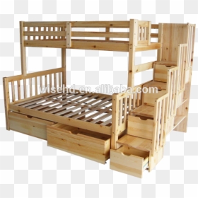 Wjz-b55 Wood Kids Bunk Beds With Storage Stairs - Bunk Bed, HD Png Download - bunk bed png