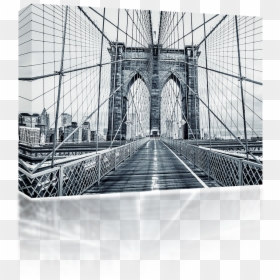 Black And White Brooklyn Bridge, HD Png Download - brooklyn skyline png