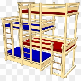 Bunk Bed Laterally Staggered For Four - Etagenbett Kinder, HD Png Download - bunk bed png