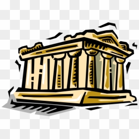 Vector Illustration Of Classical Greece Greek Temple - Acropolis Png ...