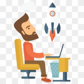 Guy Sitting At A Computer, HD Png Download - proposal png