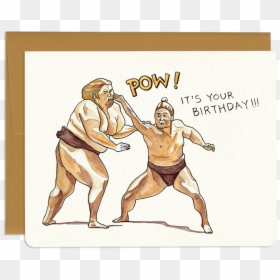 Sumo Greeting Card - Sumo Wrestler Happy Birthday, HD Png Download - sumo wrestler png