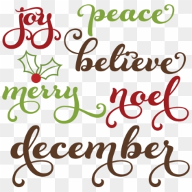 Word Christmas Clipart - Free Christmas Word Svg, HD Png Download - merry christmas word art png