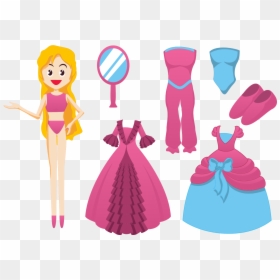 Barbie Doll Dress Clip Art - Barbie Dress Clipart, HD Png Download - dress up png