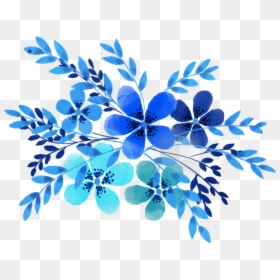 Flores Acuarela Azules Png, Transparent Png - flores acuarela png