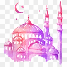 Clipart Free Stock Ramadan Watercolor Painting Dream - Watercolor Mosque Background, HD Png Download - flores acuarela png