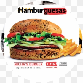 Hamburguesa De Nichas Burger, HD Png Download - hamburguesas png