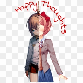 #happythoughts #sayori #ddlc - Doki Doki Sayori Png, Transparent Png - happy thoughts.png