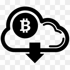 Bitcoin On Cloud With Down Arrow Symbol - Bitcoin, HD Png Download - bitcoin symbol png