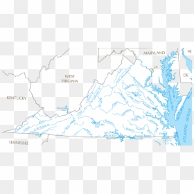 Major Rivers And Lakes In Virginia, With No Contour - Map Of Virginia Rivers, HD Png Download - topography lines png