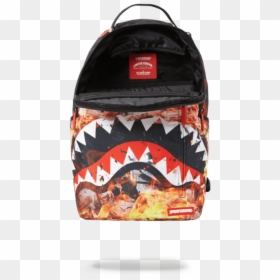 Sprayground Fire Money Shark Backpack, HD Png Download - money on fire png