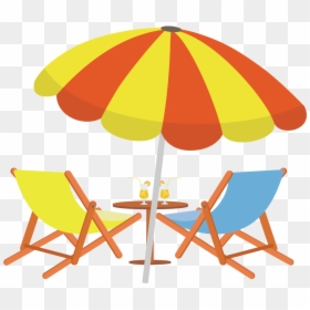 Sighting Drawing Beach Chair - Beach Chair And Umbrella Drawing, HD Png Download - beach ball vector png