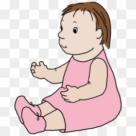 Baby Girl In Pink Sitting - Sitting, HD Png Download - baby sitting png