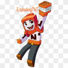 Minecraft Explosion Png -awesome Exploding Tnt Fanart - Chibi Minecraft Youtubers Explodingtnt, Transparent Png - youtubers png