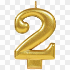 2 Number Png - Number 2 Gold Candle, Transparent Png - 44 png