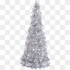 Silver Tinsel Png File - Silver Tinsel Christmas Tree, Transparent Png - christmas elements png
