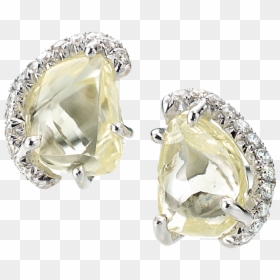 Sold Champagne Bubbles Stud Earrings Cew5004pdpl - Rough Diamond Earring, HD Png Download - studs png