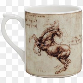 Gien Leonardo Da Vinci Mug - Leonardo Da Vinci Drawings Of Horses, HD Png Download - leonardo png