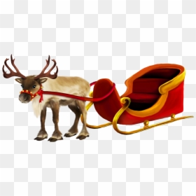 Christmas Sleigh Png - Reindeer And Sleigh Png, Transparent Png - christmas sleigh png