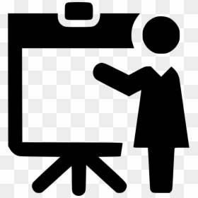 User Presentation Woman Whiteboard - White Presentation Icon Png, Transparent Png - presentation icon png