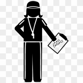 Black And White Referee Icon - Sports Coach Icon Png, Transparent Png - coach icon png