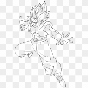 Gogeta Lineart Png , Png Download - Gogeta Dragon Ball Z Drawing, Transparent Png - lineart png