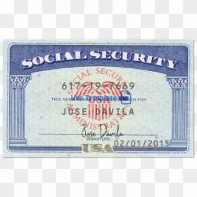 Usa Social Security Card Psd Template - Social Security Card, HD Png Download - social security card png
