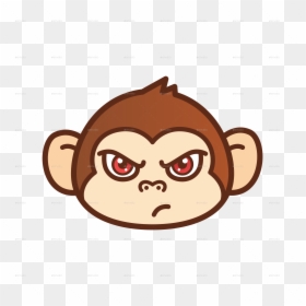 Cute Monkey Head Cartoon, HD Png Download - mad face emoji png