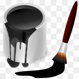 Transparent Black Paint Png - Bucket Of Black Paint, Png Download - paintbrush icon png