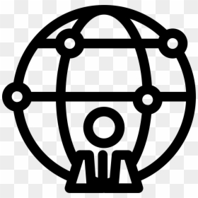 World Person Outline Symbol In A Circle - Person World Icon, HD Png Download - world outline png