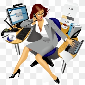 Vector Stock Secretary Office Clip Art Business People - Secretary Cartoon, HD Png Download - secretary png
