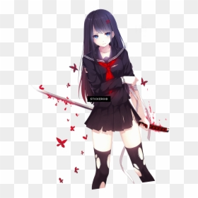 Anime Girl With Sword, HD Png Download - smug anime girl png